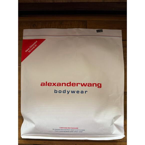 Alexander Wang Dress Women's Large Black Micro Ribbed Short Sleeve Crewneck Mini - Picture 5 of 7